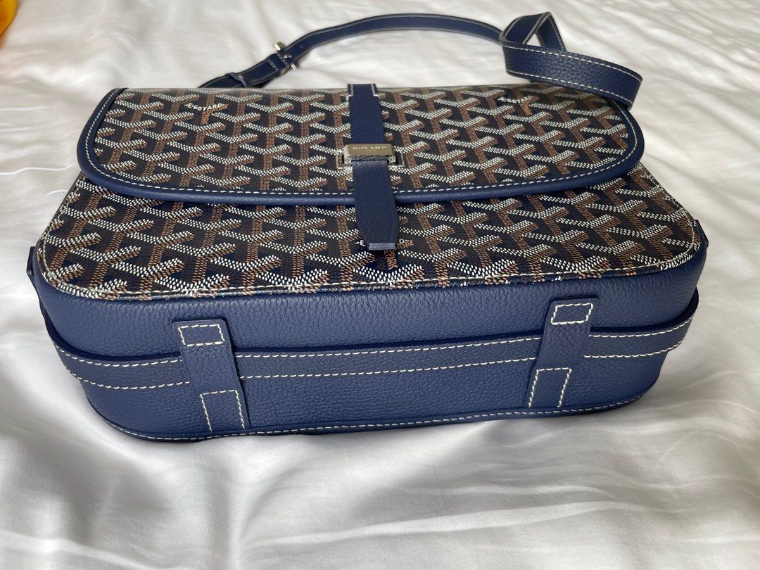 BN Goyard Belvedere MM Bleu Marine, Luxury, Bags & Wallets on Carousell