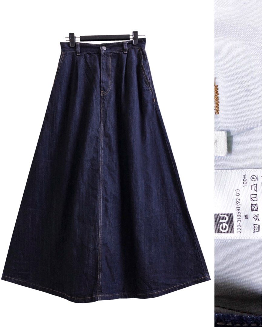 Uniqlo a line denim clearance skirt
