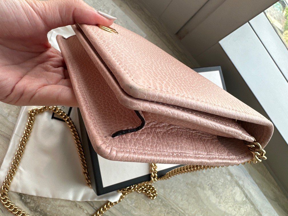 Gg marmont leather mini chain bag sale