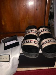 Gucci Jacquard Stripe Straps Soft Sole