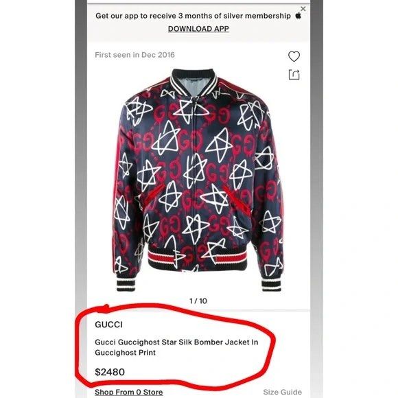 Guccighost star bomber jacket new arrivals