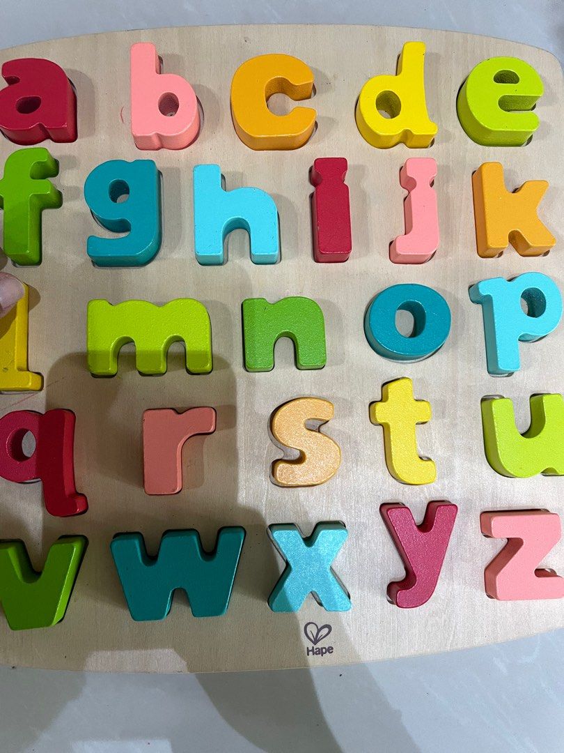 Hape Alphabet puzzle block, Hobbies & Toys, Toys & Games on Carousell