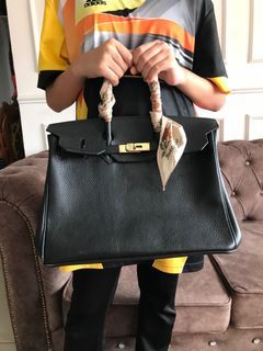 Hermes kelly 20cm Togo Calfskin Leather Bag Black