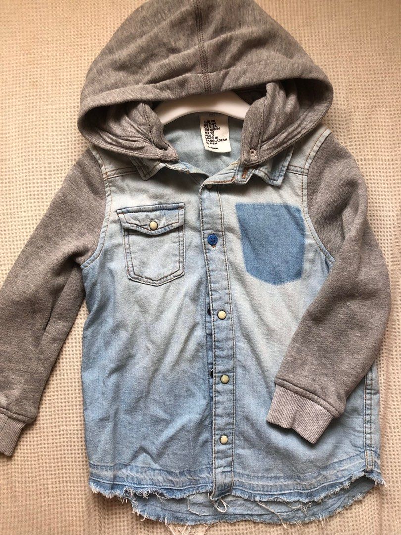H M Kids Denim Hoodie Jacket 2 3Y Babies Kids Babies Kids Fashion on Carousell