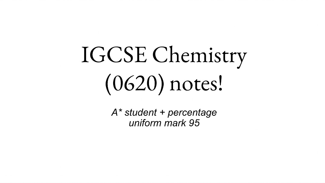 Igcse Chemistry Notes 0620