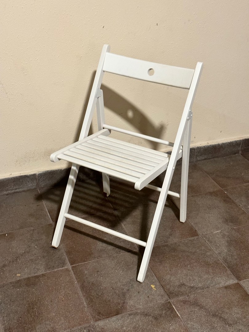IKEA Folding Chair White, Furniture & Home Living, Furniture, Chairs on