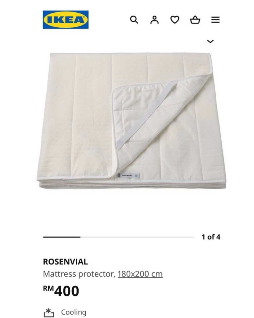 Ikea rosenvial mattress protector 180cmx200cm, Furniture & Home Living