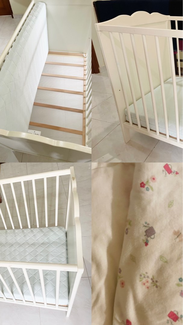 IKEA White Baby Cot , Babies & Kids, Baby Nursery & Kids Furniture