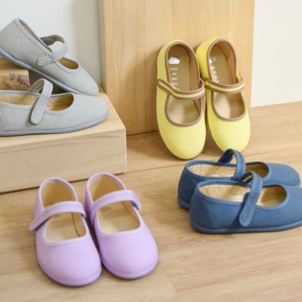 Itsy Cotton Classic Mary Jane Ballerina Shoes in LEMON YELLOW
