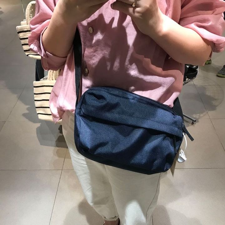 Japan style Sling Bag Shoulder with Pocket Travel Light Polyester Leisure Water Resistant Korean Male Female Muji Style Men s Fashion Bags Sling Bags on Carousell