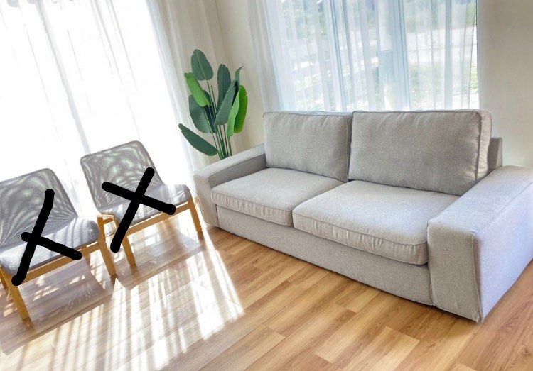 Kivik light grey shop sofa