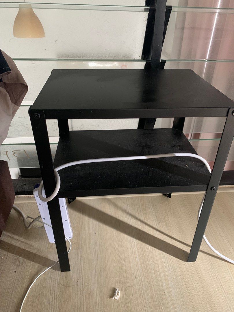 KNARREVIK Bedside table, black, 37x28 cm, Furniture & Home Living