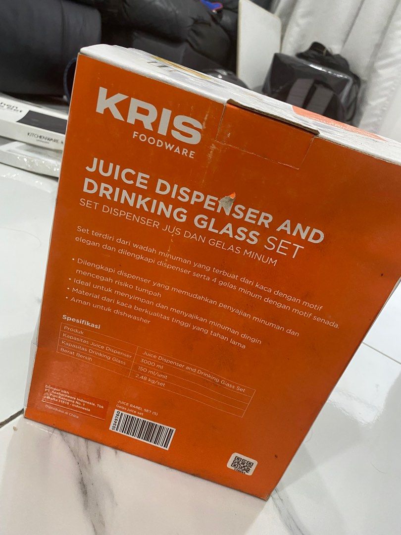 Kris Foodware / Juice Dispenser & Drinking Glass Set, Kitchen