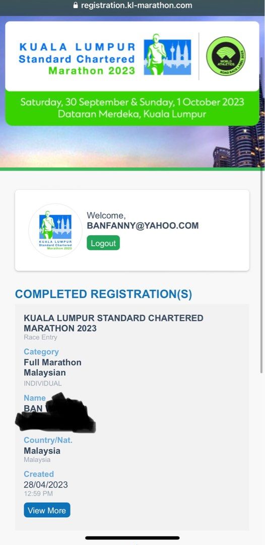 Kuala Lumpur Standard Chartered Marathon 2023 Bib, Tickets & Vouchers