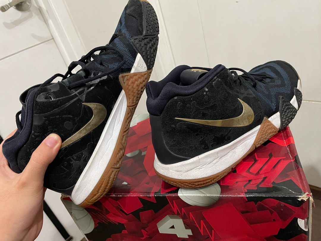 Kyrie 4 navy top blue and gold