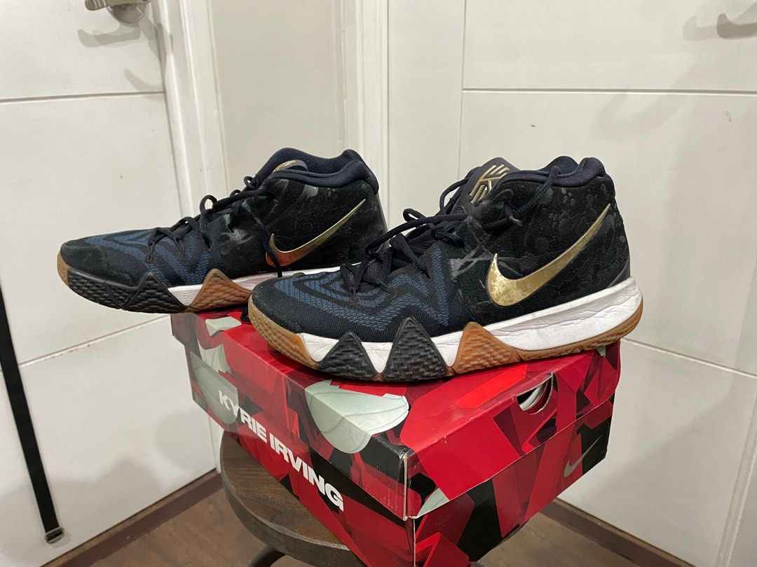 Kyrie 4 navy sale blue and gold