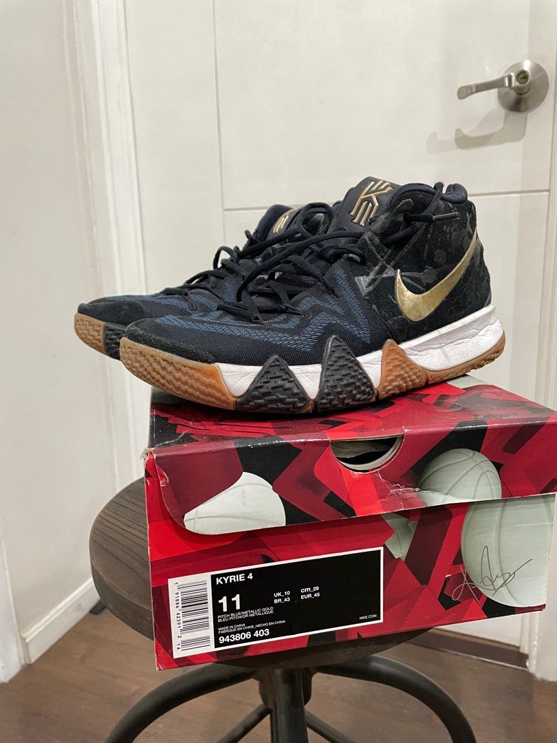 Kyrie 4 navy gold new arrivals