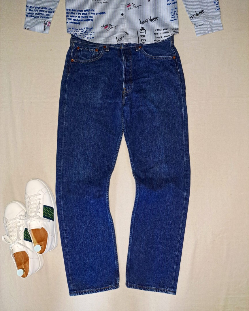 Levis 501 original indigo denim fades jeans 32