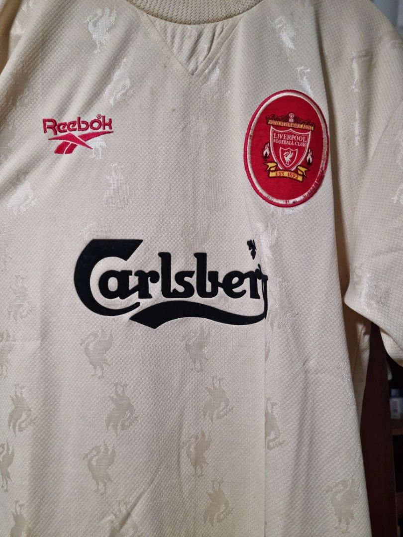 Liverpool FC 1996 1997 Away Football Shirt Soccer Jersey Reebok 90s Mens  34/36"