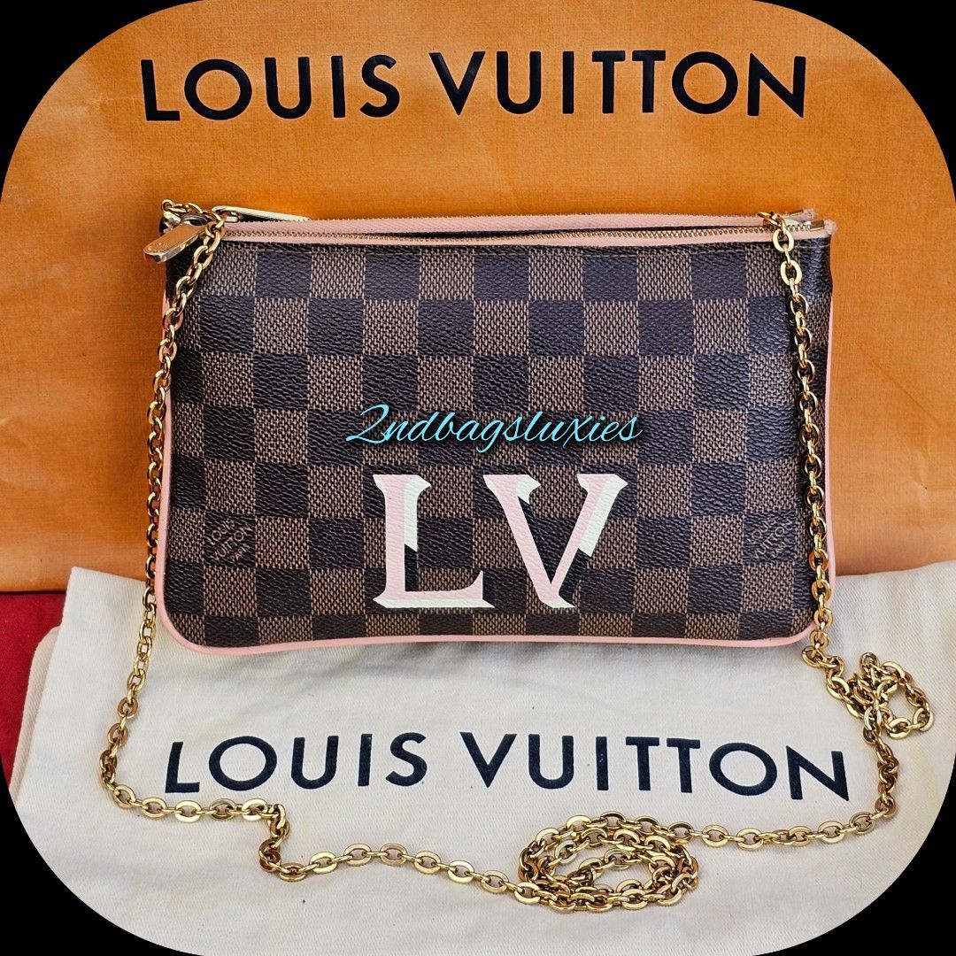 🛑Louis Vuitton Damier Ebene Doble Zip Pochette Chain Crossbody Bag,  Luxury, Bags & Wallets on Carousell