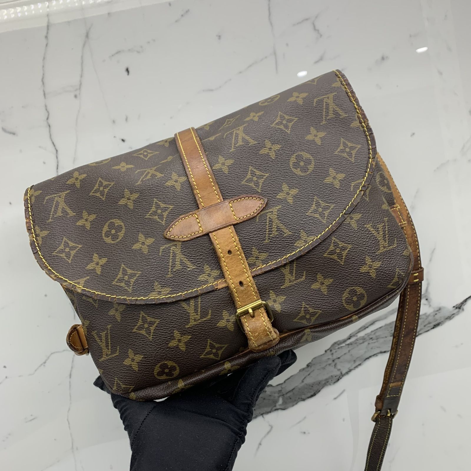 Louis Vuitton Shoulder Bag Flap Crossbody M42256 Brown Monogram