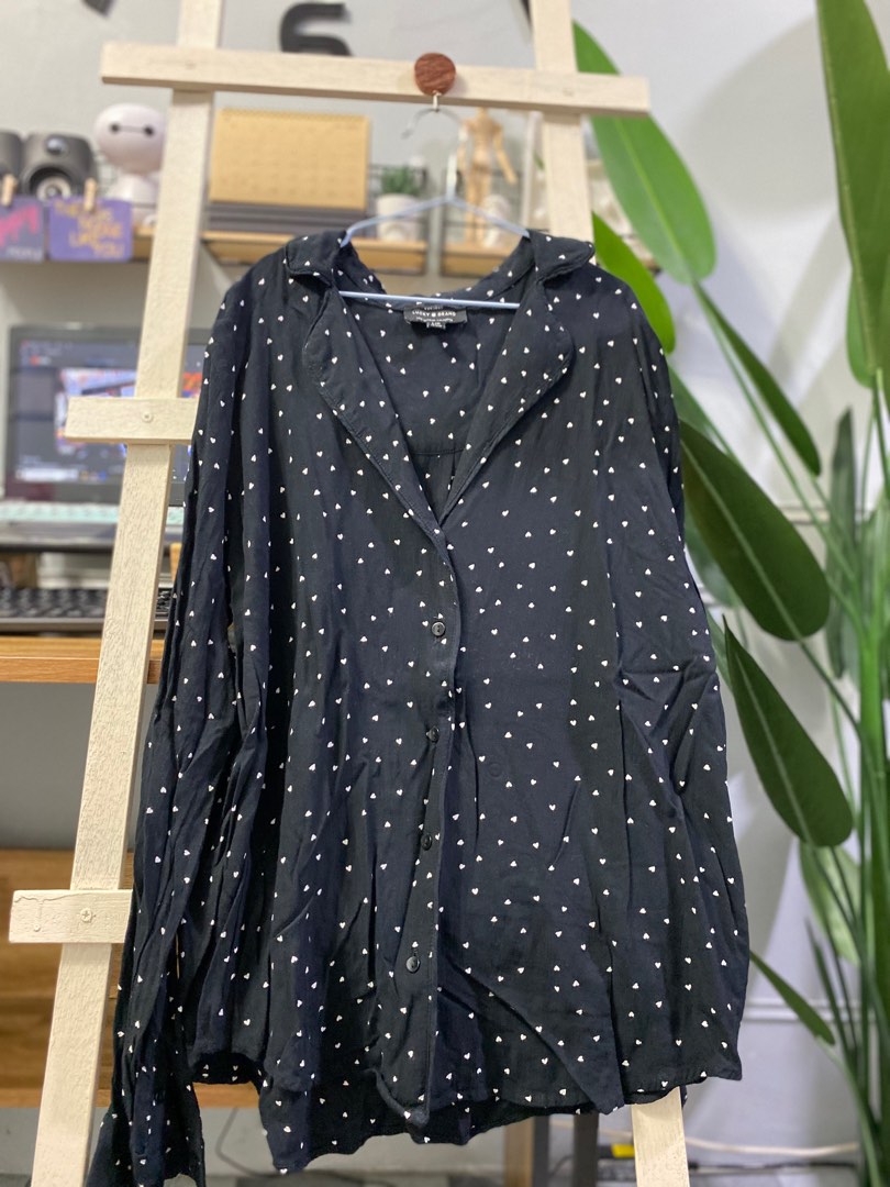 lucky brand tops medium black blouse