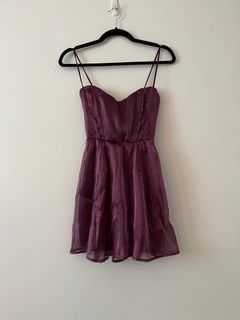 Lucy in the sky Lana A-line Organza dress in Purple Shimmer
