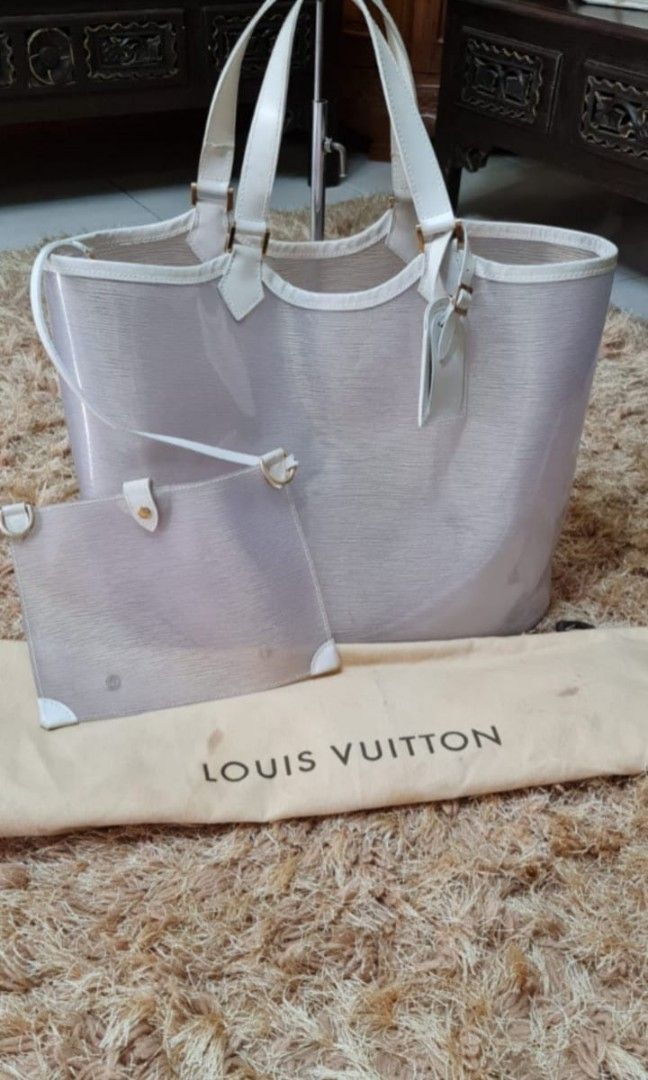 Louis Vuitton Louis Vuitton White Vinyl Plage Lagoon Mini Beach Tote