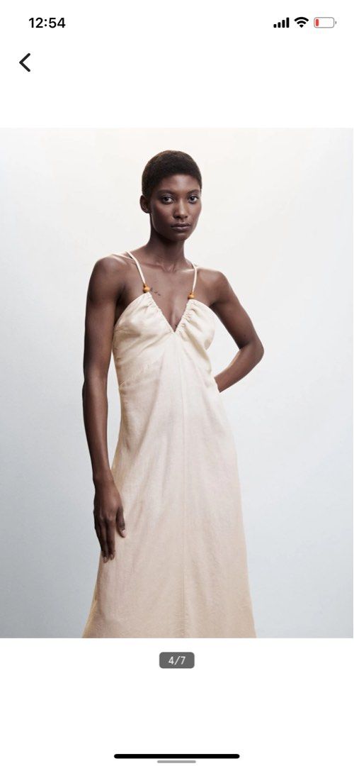 BRAND NEW Mango Beige Linen Maxi Dress Women s Fashion Dresses