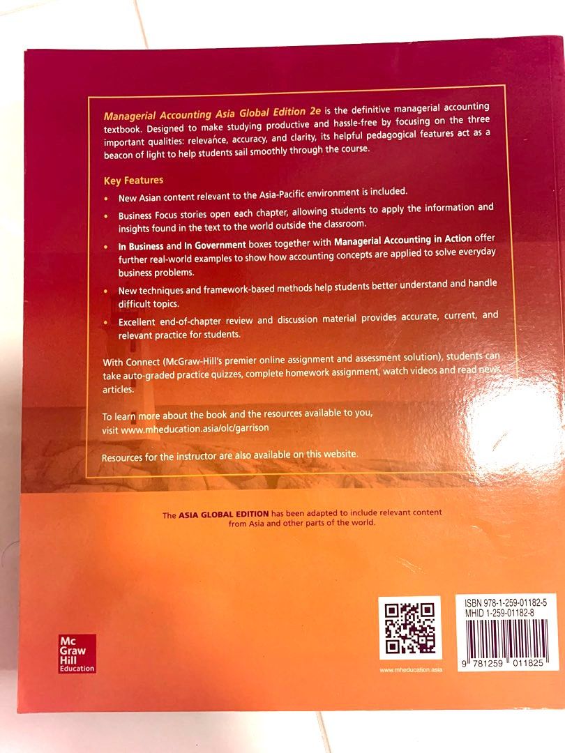 McGraw Hill Education: Managerial Accounting (Asia Global Edition ...