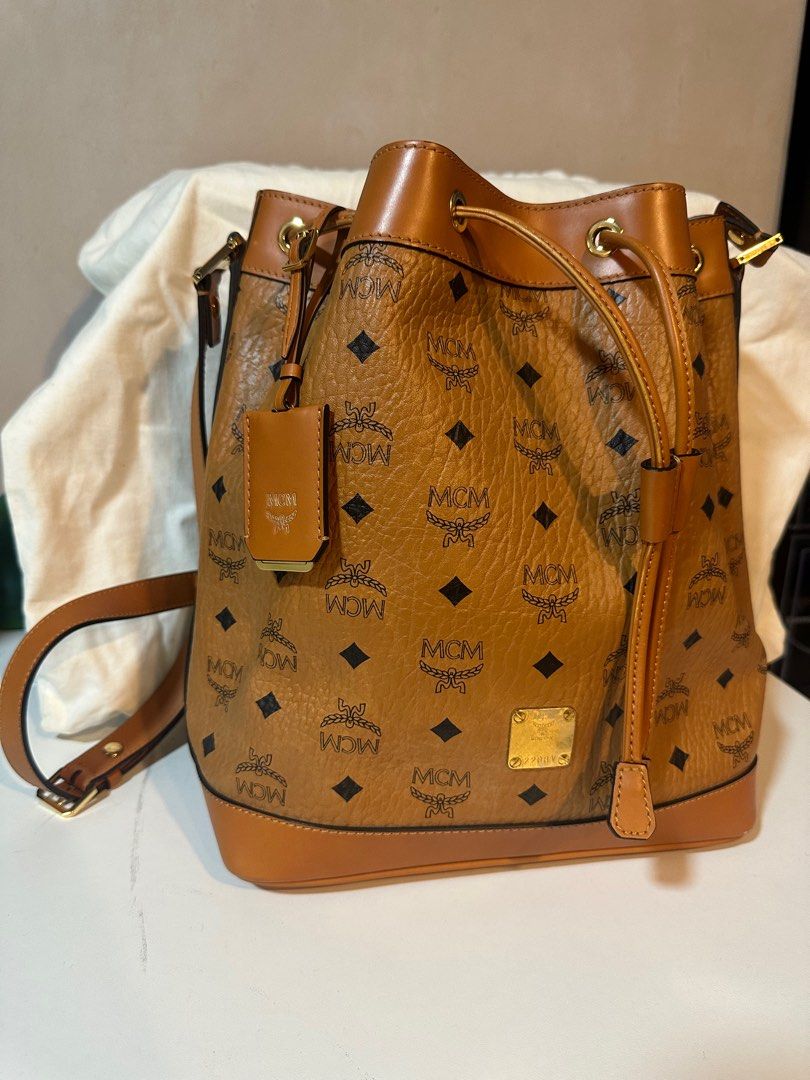 Mcm heritage drawstring in visetos best sale