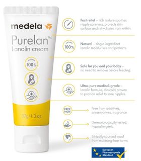 MEDELA Silicone Breastmilk Collector Free Purelan Nipple Cream 2.0 7G |  MumsClub Singapore