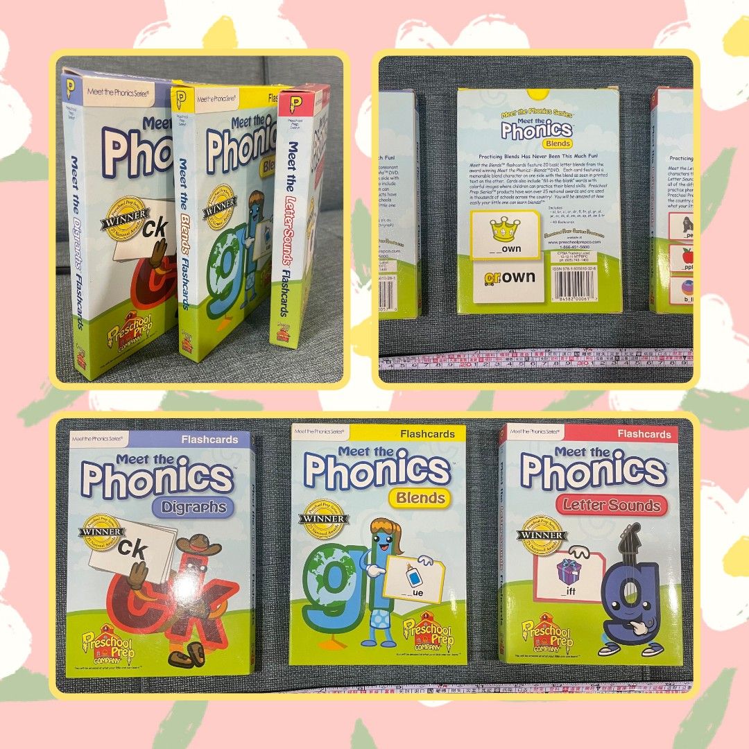 Meet the phonics letter sounds blends diagraphs flashcards 