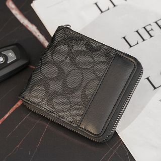 Retro Checkered Short Coin Purse Lightweight Portable Small Wallet