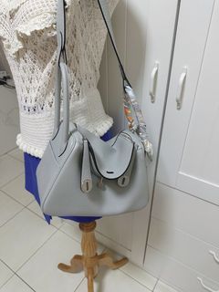 Replica Hermes Mini Lindy Bag In Blue Agate Clemence Leather