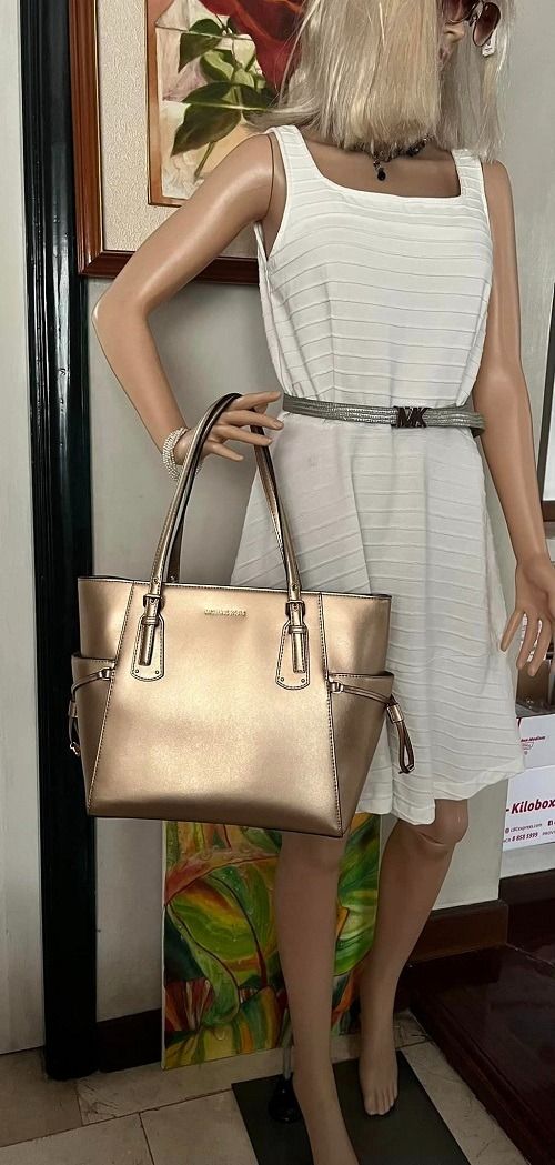 Michael Kors Voyager Large Tote Leather Soft Pink EUC