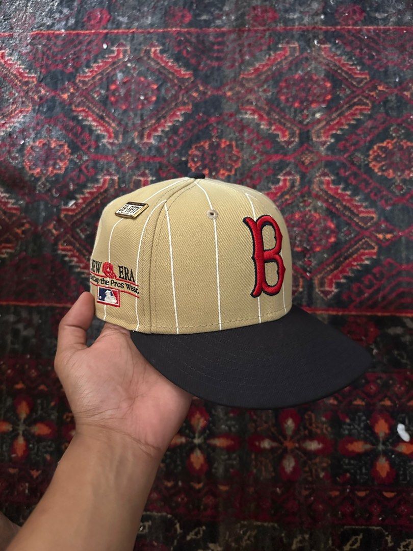 RARE! New Era 59fifty Boston Red Sox Brown Pinstripe Hat Size 7