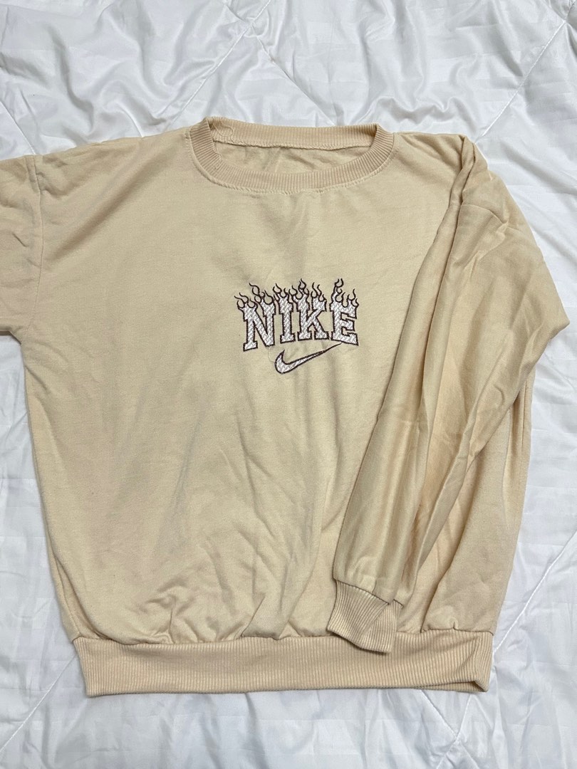 NIKE flame sweatshirt cream, Women's Fashion, Tops, Other Tops on Carousell