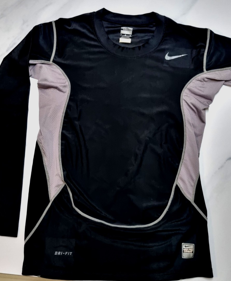 Men's XS Nike Pro Combat Hypercool Long Sleeve Compression Shirt