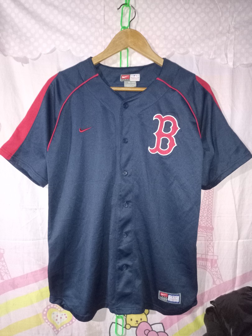 Boston Red Sox Nike Team MLB Jersey XXL Navy Blue Button Front Embroidered  2XL