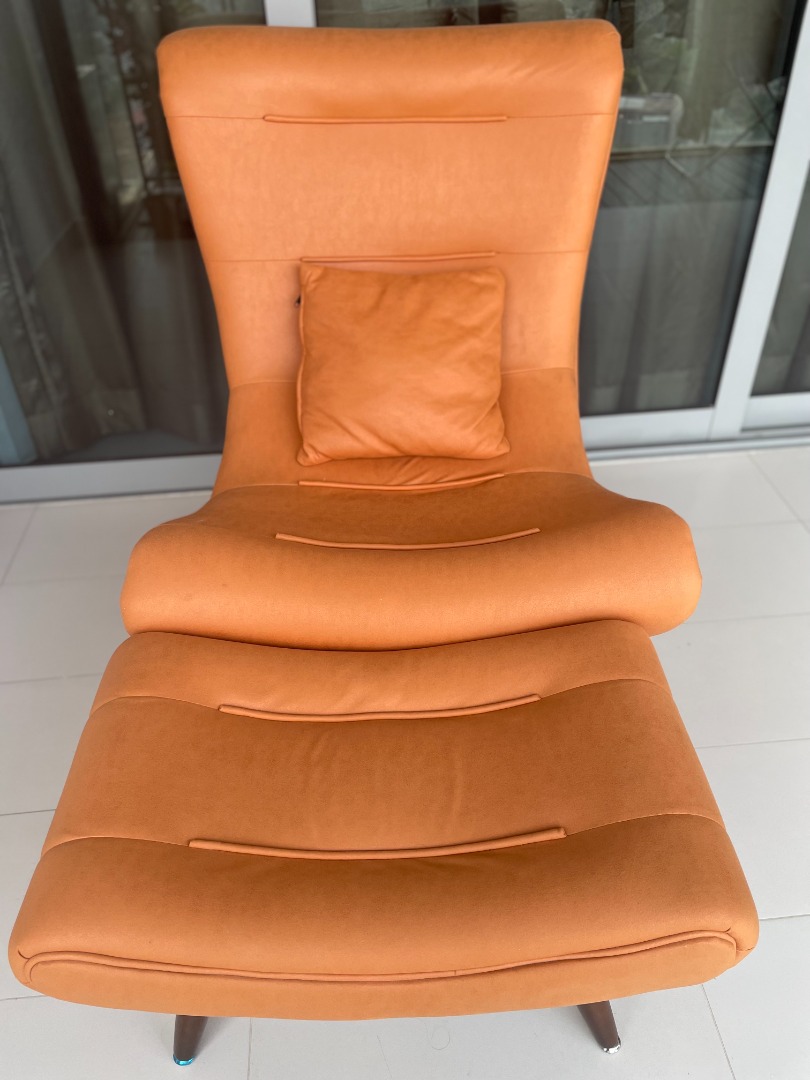 Nordic snail chair lazy sofa with footstool and pillow Furniture
