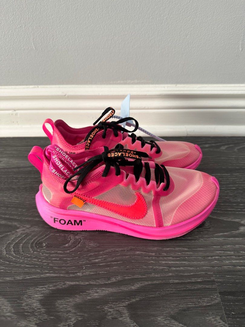 Off White x Nike Zoom Fly Pink, Women's Fashion, Shoes on Carousell