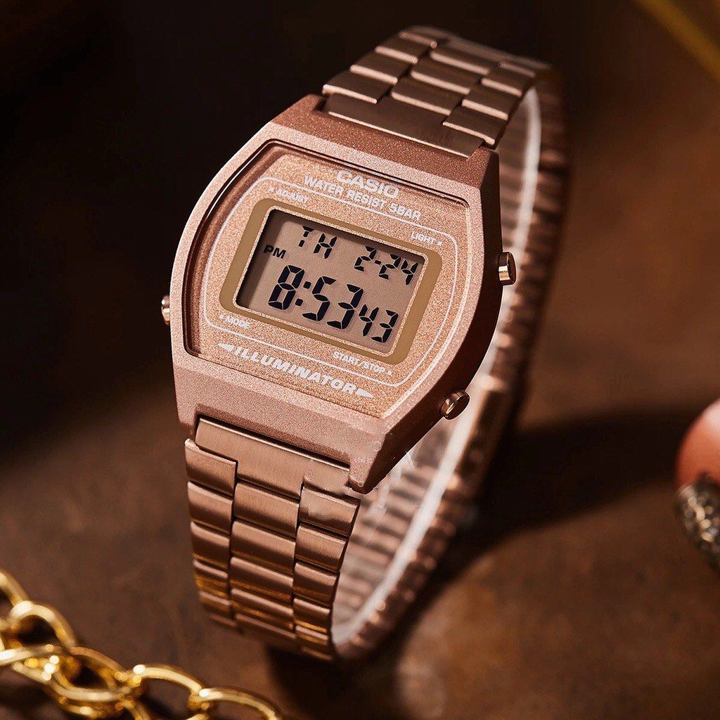 Original Rosegold Digital Casio Watch (Category: Women's Watches) located in Bacoor. Submitted by pie_square (Listing ID 1252540242, Image 2). Description: Brandnew Sealed Original Casio watch bought from official flagship store online. 2,300 is the original price but selling only ng 800. Inclusions: Paper bag, warranty card and Box of casio (pwedeng pang gift) Rfs: wrong color dumating I ordered silver pero rosegold dumating :( .