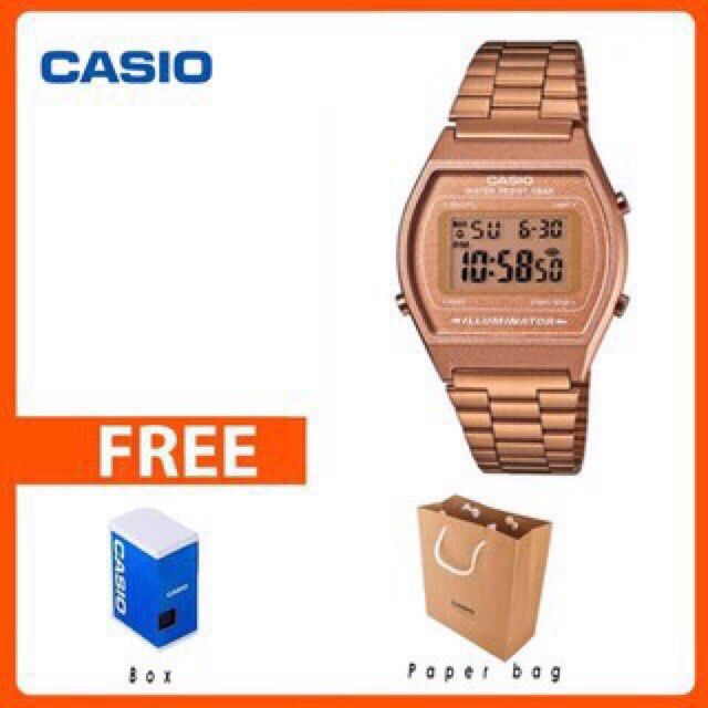Original Rosegold Digital Casio Watch (Category: Women's Watches) located in Bacoor. Submitted by pie_square (Listing ID 1252540242, Image 3). Description: Brandnew Sealed Original Casio watch bought from official flagship store online. 2,300 is the original price but selling only ng 800. Inclusions: Paper bag, warranty card and Box of casio (pwedeng pang gift) Rfs: wrong color dumating I ordered silver pero rosegold dumating :( .