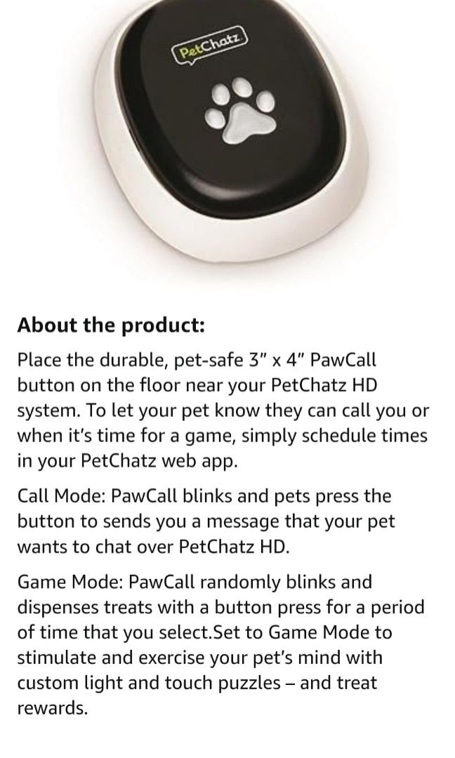 Petchatz hd with paw outlet call