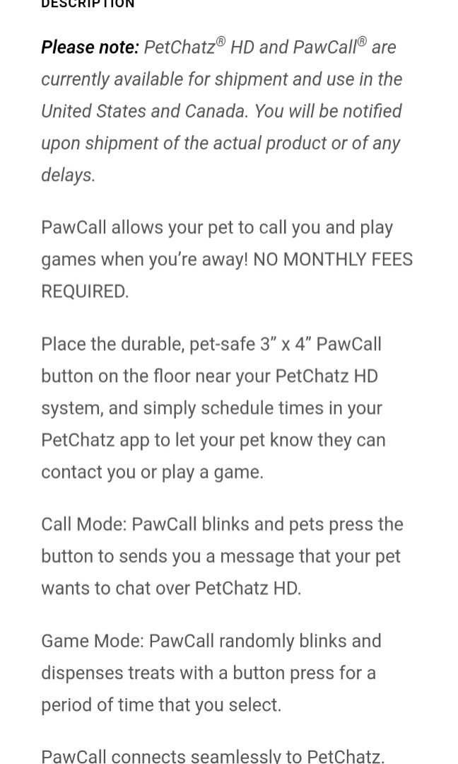Petchatz hd best sale with paw call