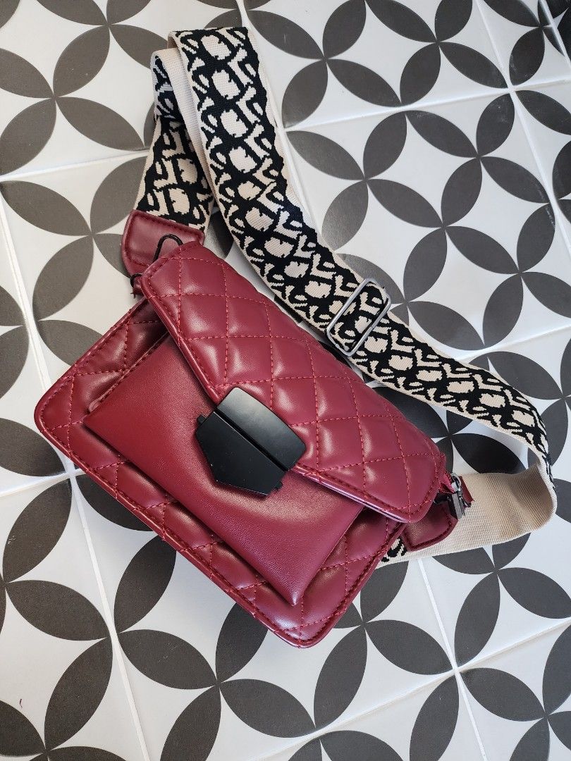 Petite sized maroon sling bag