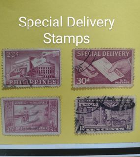 Philippines & USA :  Special Delivery Stamps ( old issues ) , 4 v .