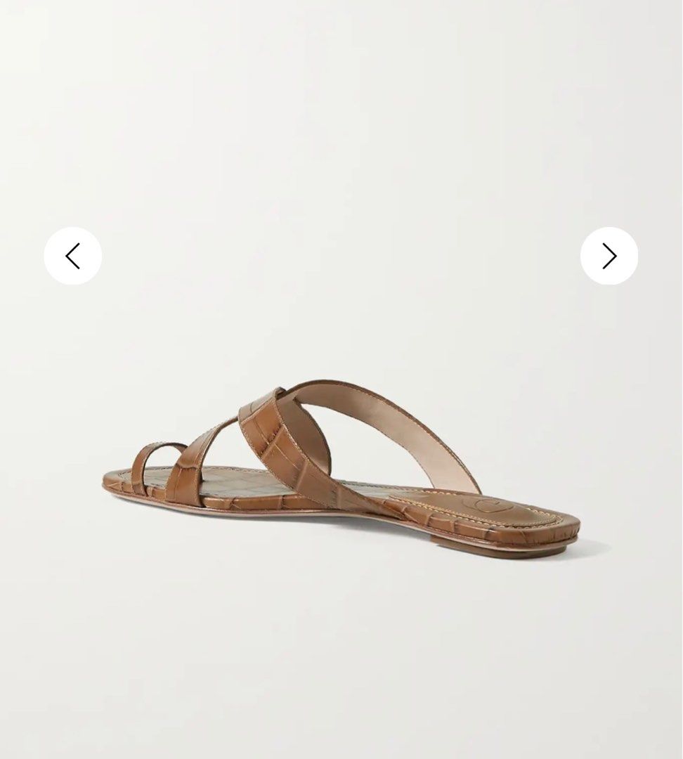 Porte Paire Brown Croc effect Leather Sandal shoes Luxury