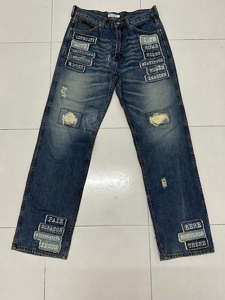 Number nine cheap patchwork jeans
